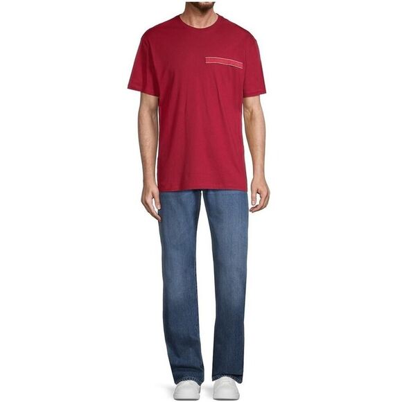 ALEXANDER MCQUEEN Logo Tape T-Shirt Tee Size L Red Crewneck Cotton Short Sleeve - Picture 4 of 12